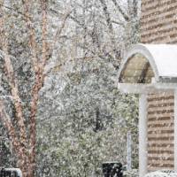 Lake Ontario Hall during snow